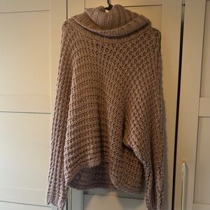 Express Textured Cowl Neck Sweater - Light Purple